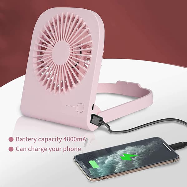 Bordventilator, Mini USB-ventilator, Kraftig Luftstrøm, 4 Hastigheder, Bærbar Ventilator