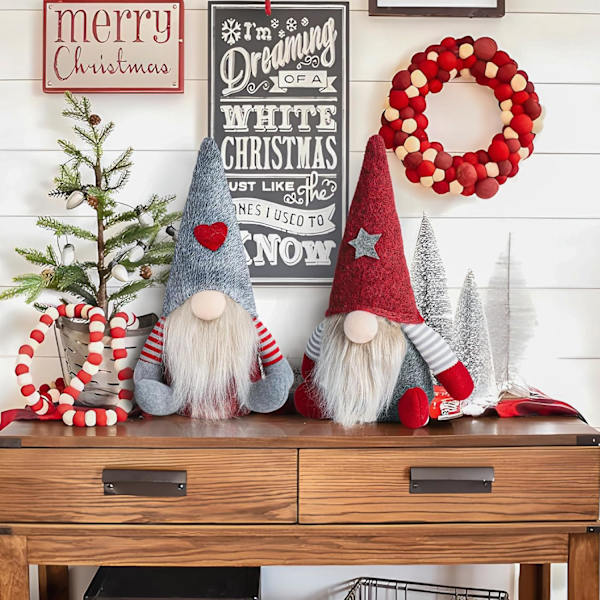 Jul dvärg plysch tomte, Jul Gonk dvärg tomte figur juldekorationer skrivbordsdekorationer julartiklar plyschdocka present