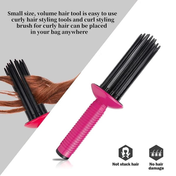 Luftvolym Hår Fluffig Styling Locktång Kam Hårlocktång Kam Värmefri Lockrulle Hårstyling Verktyg För Kvinnor