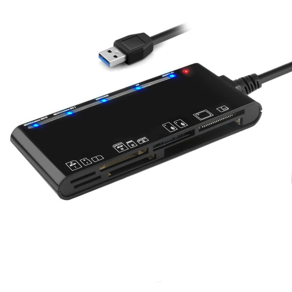 USB 3.0 -monitoimikortinlukija CF/XD/MS/SD/TF-kortti 7-in-1 USB kortinlukija CR7 (A-portti)