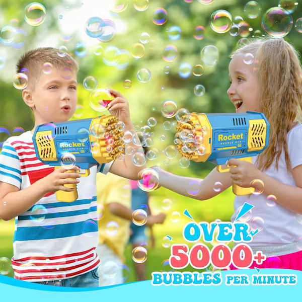 Leksaker för 3-8 år gamla pojkar och flickor: 2-pack bubbelmaskin för barn med bubbellösning