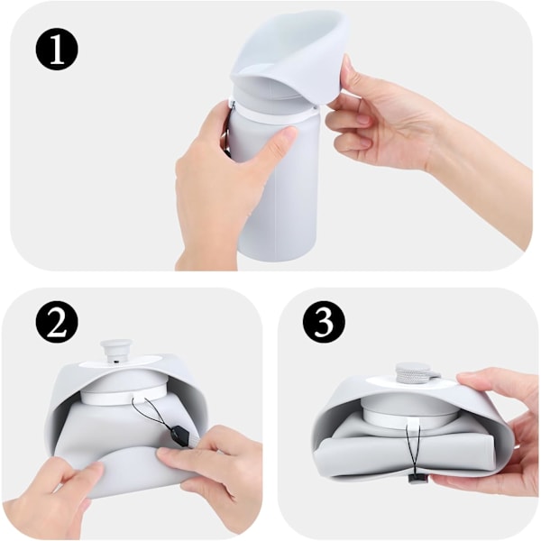 Foldbar Hundevandflaske, 550 ml/19 oz Bærbar Lækagesikker Vanddispenser, Fødevaregodkendt Silikone Vanddispenser, Kæledyrstilbehør