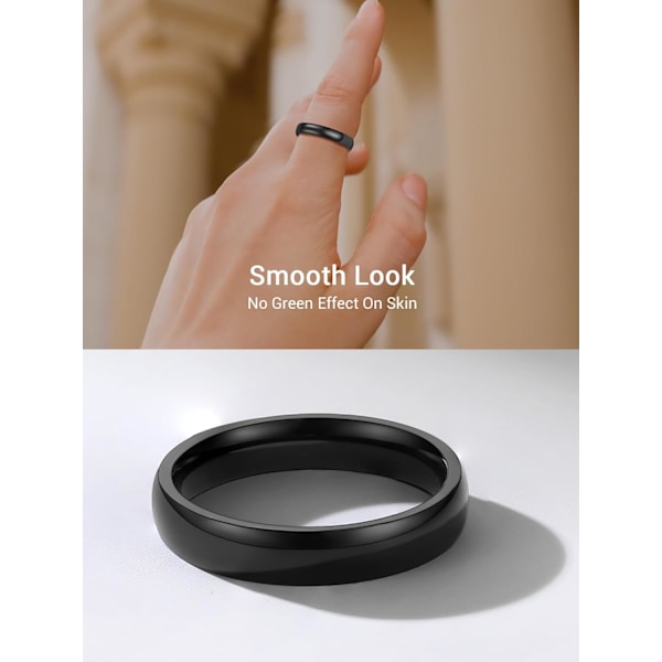 Roterande fingerringar i rostfritt stål, minimalistiska midi-vänskapsspinnringar med olika storlekar 4mm / Negro 14.5 (54.4mm)