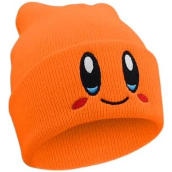 Käsityö - Kirby Beanie Aikuisten Koko Anime Hat Tarvike Kawaii, Siistillä Kirjotulla Kuviolla, Medium Orange M