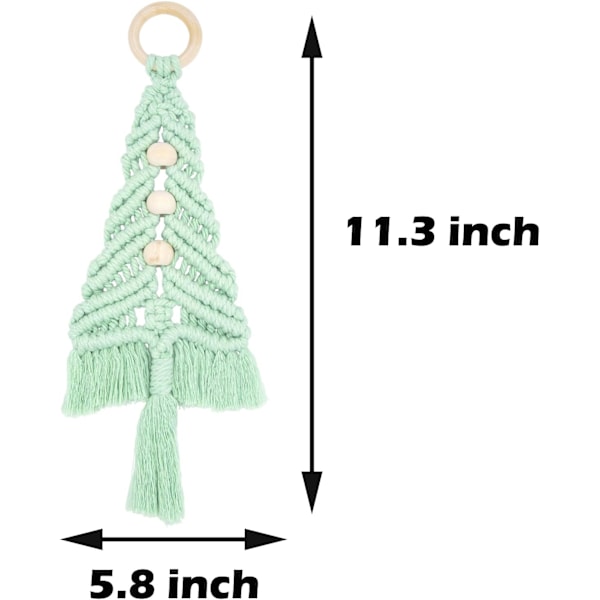 Macrame julgran 3-pack Bohéme juldekorationer Julgransprydnader färdig julgran set väggdekoration