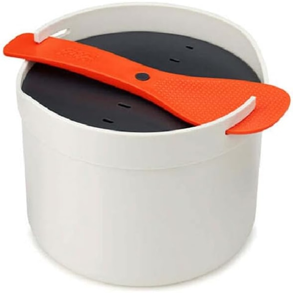 Mikrobølgeovn Ris- og Kornkoger Steamer, Tåler Opvaskemaskine - Sten/Orange, 2 Liter