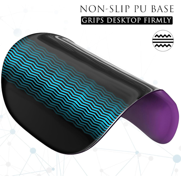Ergonomisk musmatta med handledsstöd i minnesskum, bekväm datormusmatta för bärbar dator, smärtlindrande handledsstöd Pure Purple