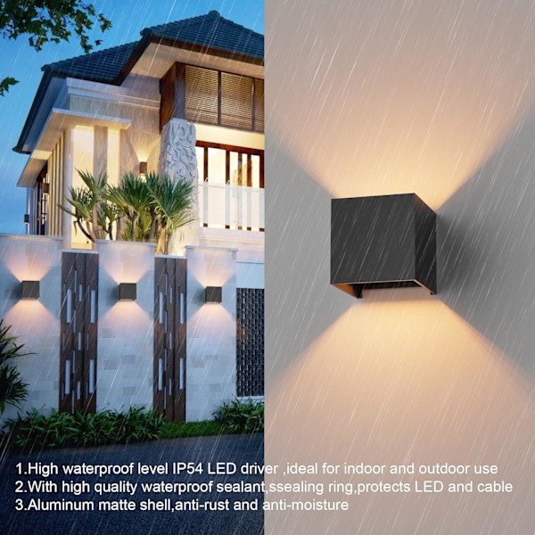 LED Vägglampa med Utbytbara G9 LED-lampor, Inomhus/Utomhus Vägglampa Varmvit 3000K