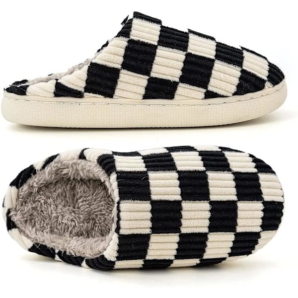 Unisex hemmaslippers, bekväma minnesskumtofflor för kvinnor, halkfri sula Black 6.5-7 Women/5-5.5 Men