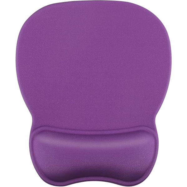 Ergonomisk musemåtte med håndledsstøtte i memory-skum, behagelig computer musemåtte til bærbar computer, smertelindrende håndledsstøtte Pure Purple