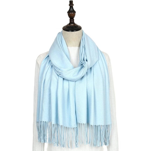 Dam Pashmina Sjalar och Wraps för Bröllopssjalar för Kvinnor Vinter Pale Blue
