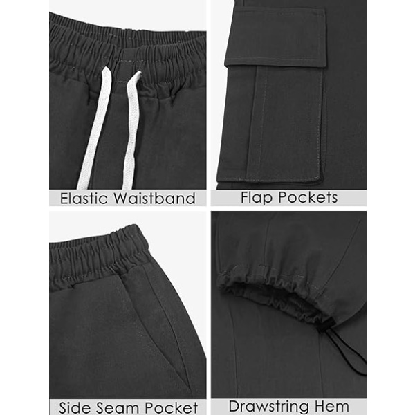 Sorte drenge casual micro-stretch overalls med lige ben /S black S