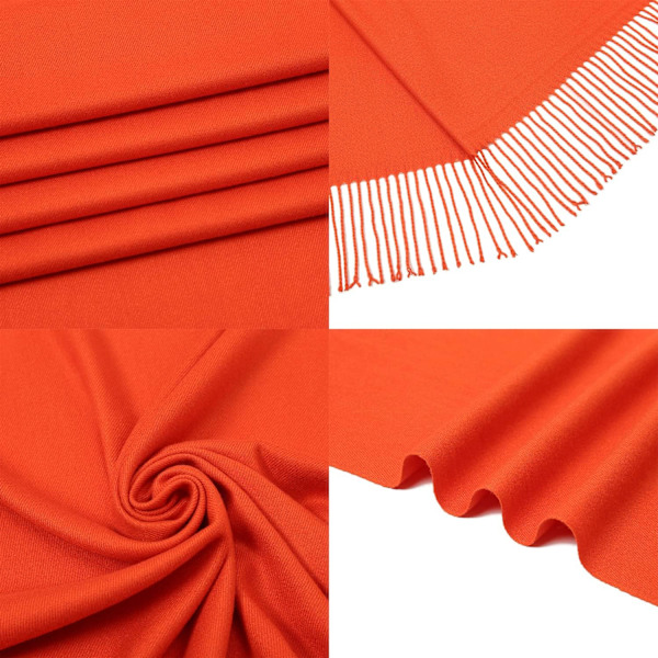 Dames Sjal Pashmina Sjal og Wraps for Bryllup Sjal for Kvinner Vinter Burnt Orange