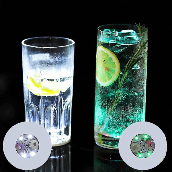 Led-brikke, 20 stk fargerike Led-klistremerker, opplyste barbrikker, tunnel/flaskelys for øl, vin, glass, drikkevarer, hjem, blinkende lys Rock blue S