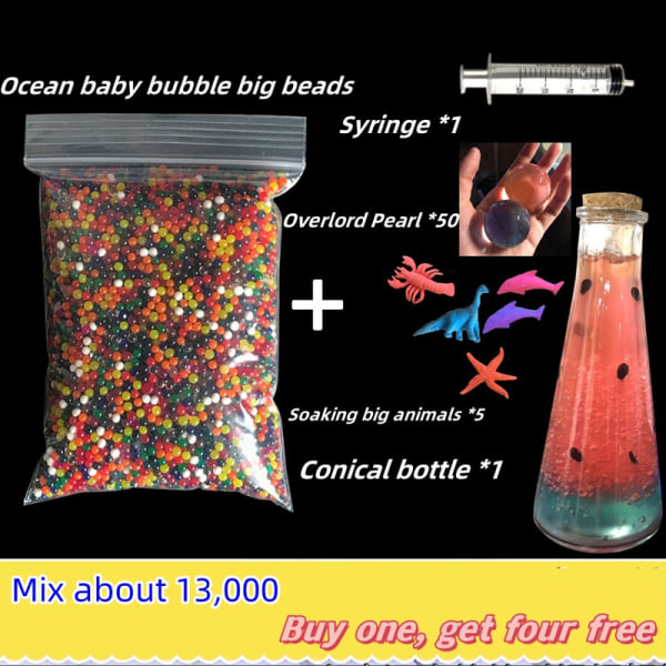 2 stykker hydroponiske perler blomsterkrystall Farge lys babyfarge flash krystall gjørme blandet farge ca 13 000 pluss konisk flaske/pose Conical flask