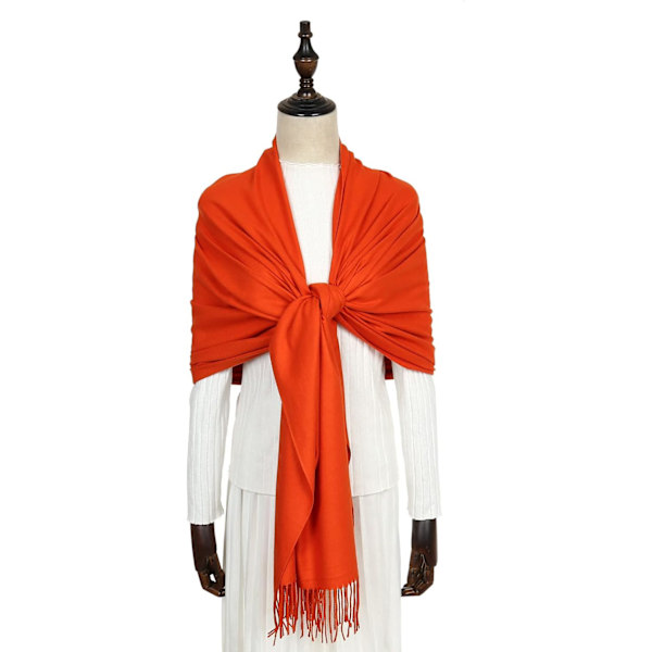 Dam Pashmina Sjalar och Wraps för Bröllopssjalar för Kvinnor Vinter Burnt Orange