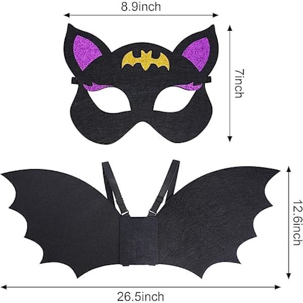 Barnfest Batvingar Mask Set Icke-vävd Rollspel Rekvisita, Rekvisita, Mask