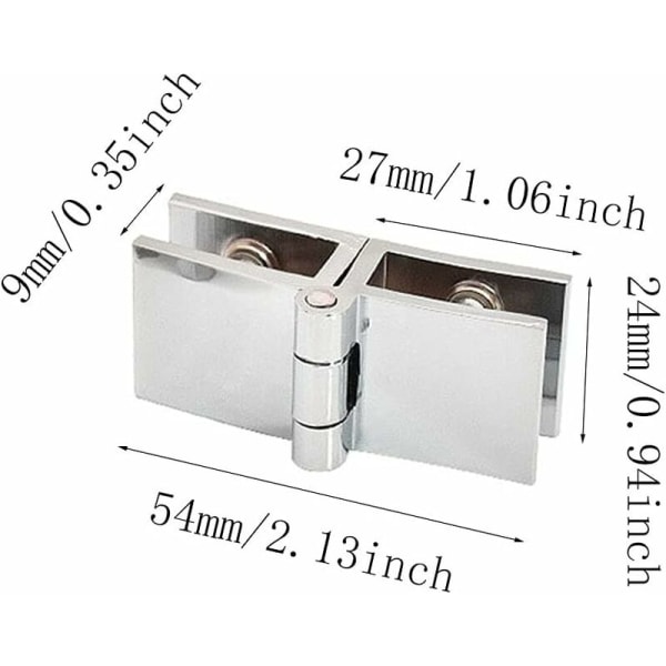 Ingen åpning av rent kobber glassskapdørhengsel Hengsel Displayskapdørhengsel (4 stk 180 grader [sinklegering]) vit