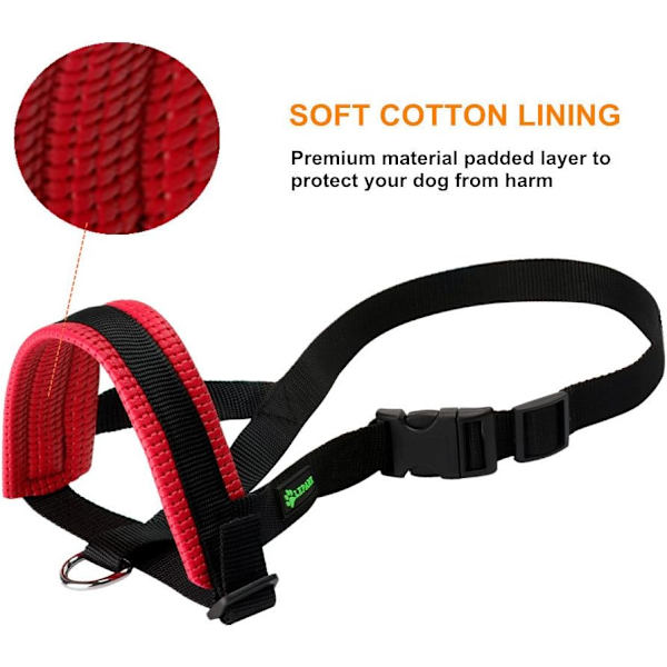 ILEPARK Nylon Muzzle for Store Hunder Forhindrer Biting, Barking og Chewing, Justerbar Bow Muzzle (L, Rød) Rojo L