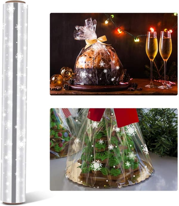 Klar cellofanförpackning snöflingor 2,5 mm tjock