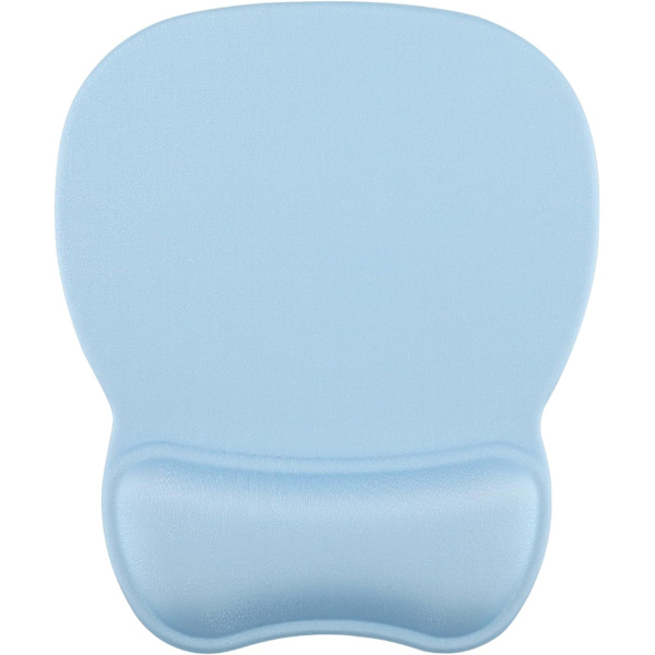Ergonomisk musemåtte med håndledsstøtte i memory-skum, behagelig computer musemåtte til bærbar computer, smertelindrende håndledsstøtte Pure Blue