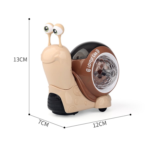 Barnleksak Krypande Snigel Gående Dansande Elektronisk Husdjursrobot Snigel Ljusmusik Ljus Barnleksak Present brown
