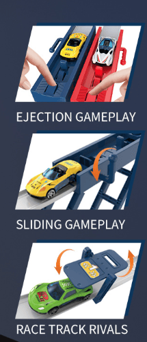 Legetøjsbil Katapultbane Legetøjsbil Af Metal Multiplayer Konkurrencebane Racing - Legetøj Til Børn Double
