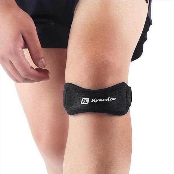 2-pack Knäskydd - Justerbart knästöd för löpning - Knäband svart
