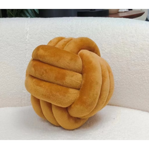 Håndvevd krystallfløyel tre-tråds taukulepute hjemmedekorasjon plusjpute sofa bil kontor dekorasjon Caramel 27cm