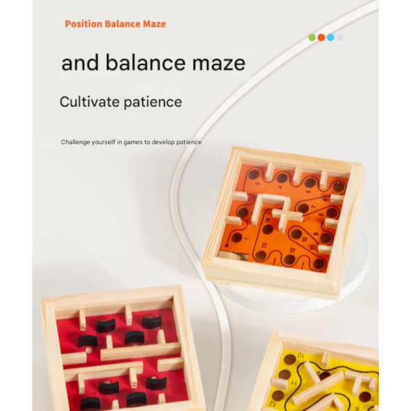 Træ labyrint brætspil Montessori legetøj marmor labyrint voksne børn og teenagere intelligens kugle kugle balance koncentrationsspil pædagogiske legetøj Orange