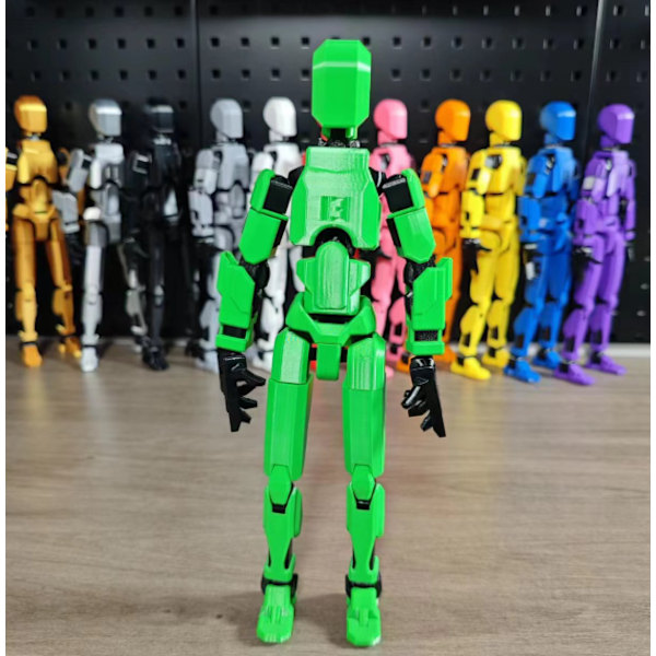 Robotleksaker med flera leder, robotmodeller med flera karaktärer för 3D-utskrift, actionfigurer för skrivbordsdekoration - presenter för spelälskare green