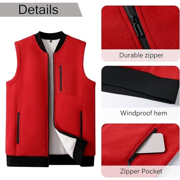 Punainen talvi fleece cargo takki casual liivi /XXL red XXL