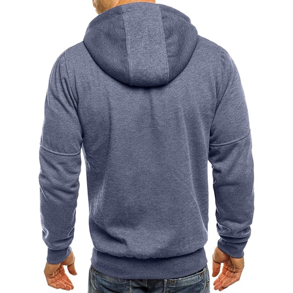 Herre hettegensere Sweatshirt Glidelås Lette jakker 1 Grey XL