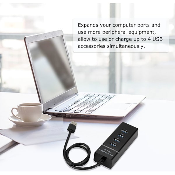 Hög Hastighet 4-Portars USB 3.0 Multi HUB Splitter Förlängning