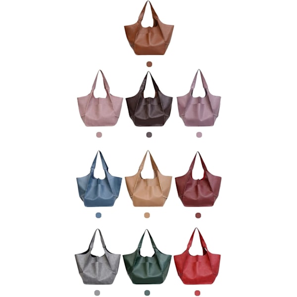 Stor väska, PU-läder axelväska, axelremsväska, plånbok, mjuk crossbody-väska, extra stor reseväska