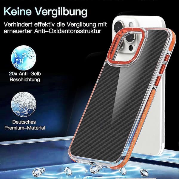 Tofarget karbonfiber telefondeksel for iPhone 14 Plus
