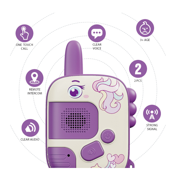 Børne-walkie-talkie med lang rækkevidde, trådløs transmission, pager, udendørs samtale, tegneserielegetøj med snor pony