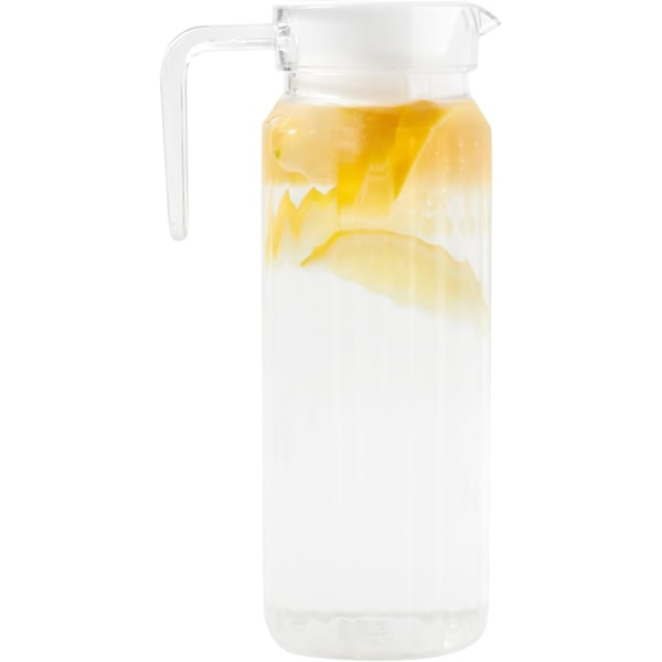 Firkantet Plastikkande Køleskabskande med Låg - 1,1 Liter Karaffel