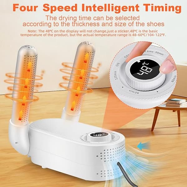 Sko Tørretumbler, Støvletørrer, Handsketørrer med Smart Timer, Foldbart Design og Sko Tørretumbler