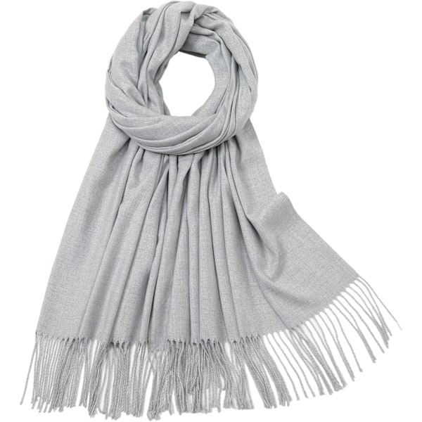 Damhalsdukar Pashminasjalar och omslag för bröllopssjalar för kvinnor vinter Light Grey