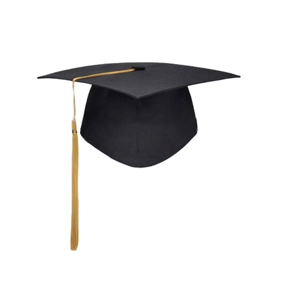 Studentmössor med tofsar Examensceremoni Festtillbehör Examenshatt Fotorekvisita för studenter Gul 23*23CM