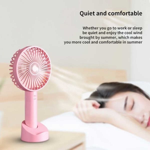 Mini Bærbar Ventilator Med Bordstander USB Genopladelig Hvid hvid