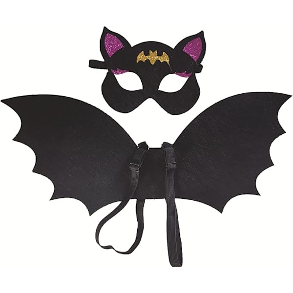 Barnfest Batvingar Mask Set Icke-vävd Rollspel Rekvisita, Rekvisita, Mask