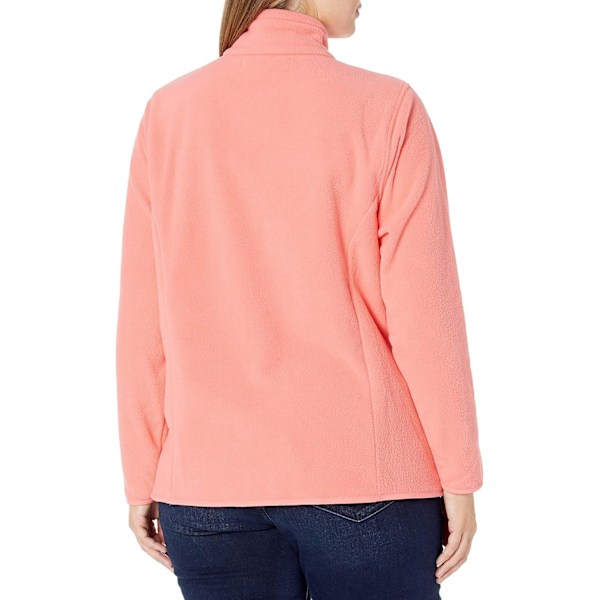 Dame Klassisk Passform Full-Zip Myk Fleecejakke Rosa Coral 3XL Grande