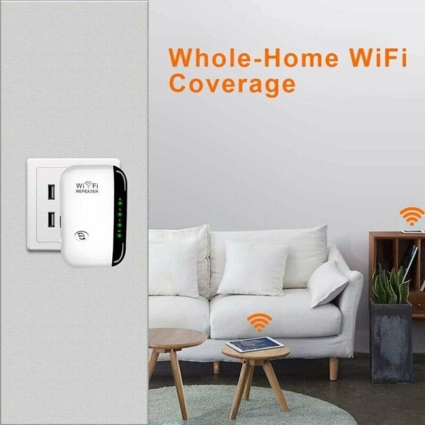 1 stk. Hvit WiFi-forsterker, 2.4G Trådløs Internettforsterker for Ho
