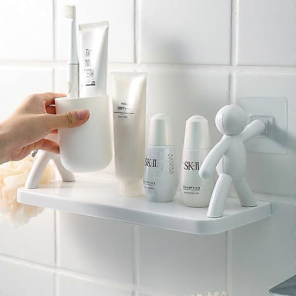 1 stk. Sød Selvklæbende Plastik Badeværelsesvæghylde