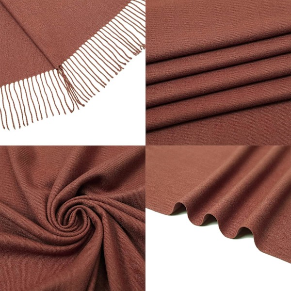 Dames Sjaal Pashmina Sjaals en Wraps voor Bruiloft Sjaals voor Vrouwen Winter Reddish Brown