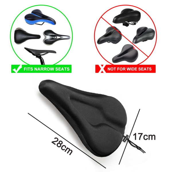 Gel cykelsadelöverdrag - Premium cykelsadelpad Extra Gel Pad -