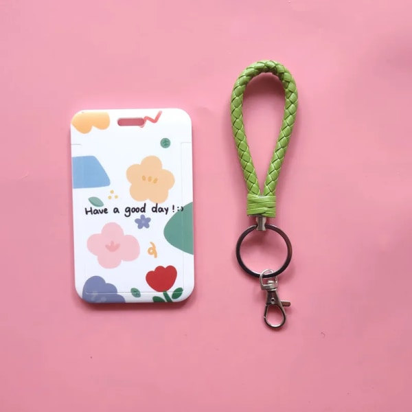 Kreditkortshållare för kvinnor Plast Mode Söt Kvinnlig Omslag Studentkortfodral Buss ID Halsband Badge L String L String
