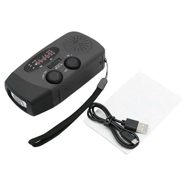 Dynamoradio med solcellelader, nødradio og powerbank. Kun dynamoradio Endast vevradio